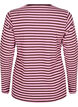 Randig blus med l&aring;nga &auml;rmar, Rosa, Packshot image number 1