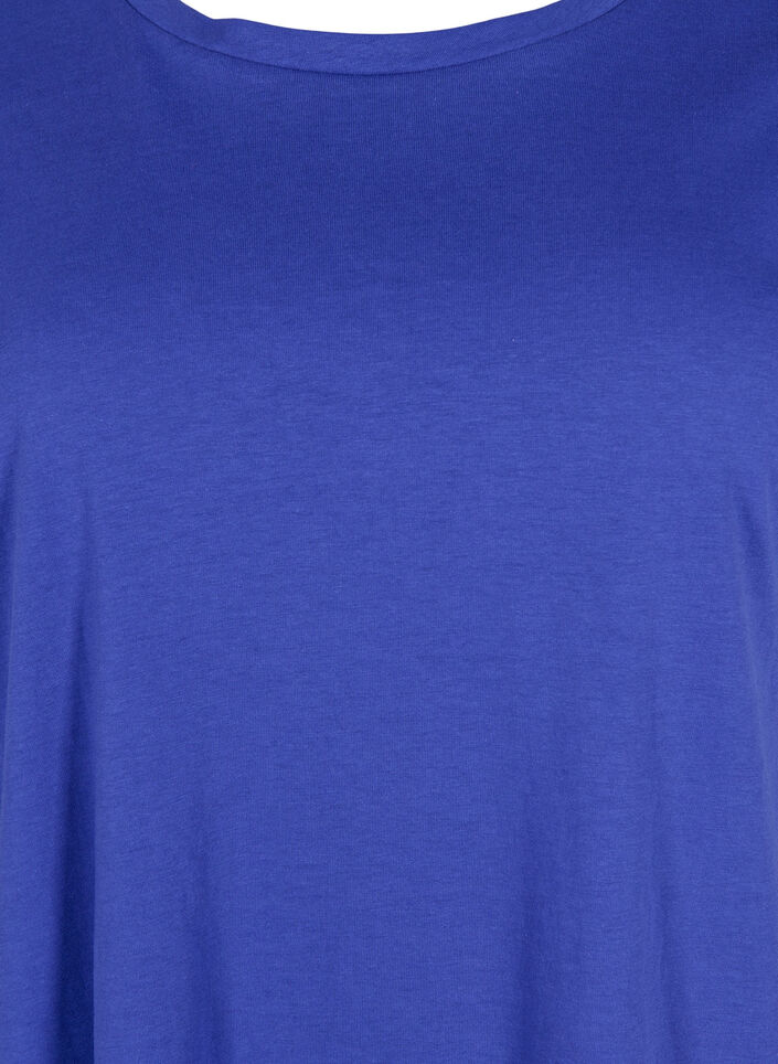 Kort&auml;rmad t-shirt i bomullsmix, Bl&aring;, Packshot image number 2
