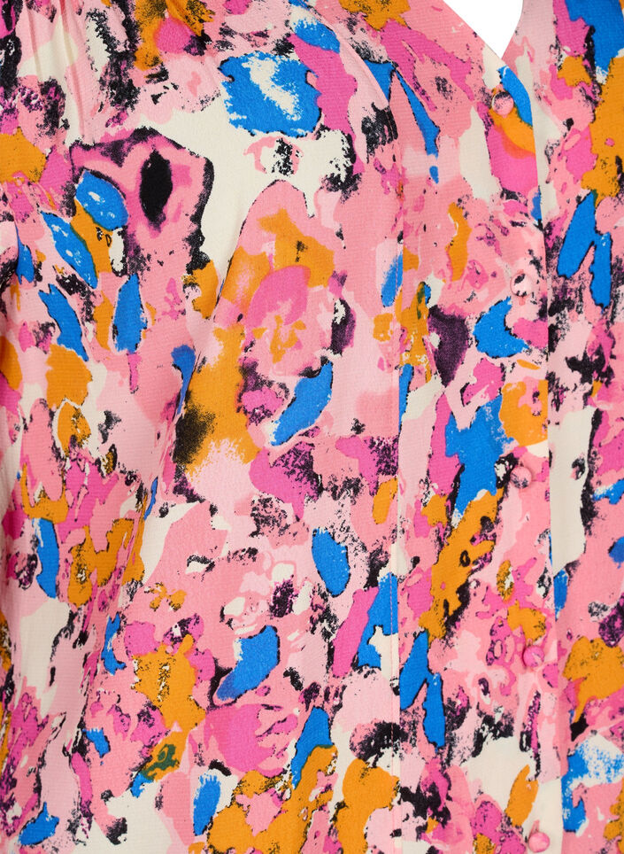 Lång tryckt skjorta i viskos, Rosebloom GraphicAOP, Packshot image number 2
