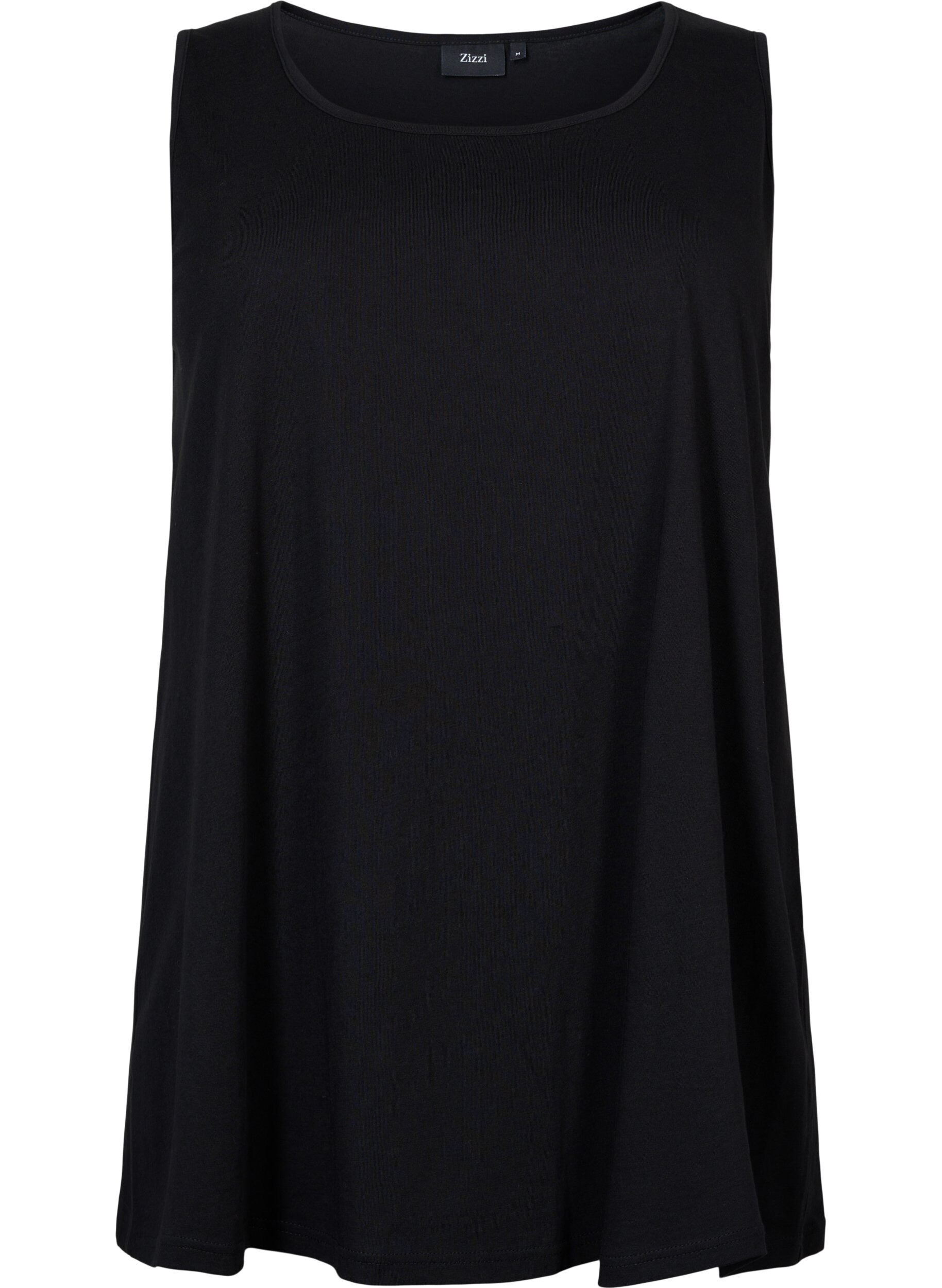 Zizzi Bomullstopp med a-linjeform, Svart, Packshot image number 0