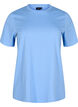 Enkel t-shirt i bomull med rund halsringning, Bl&aring;, Packshot image number 0