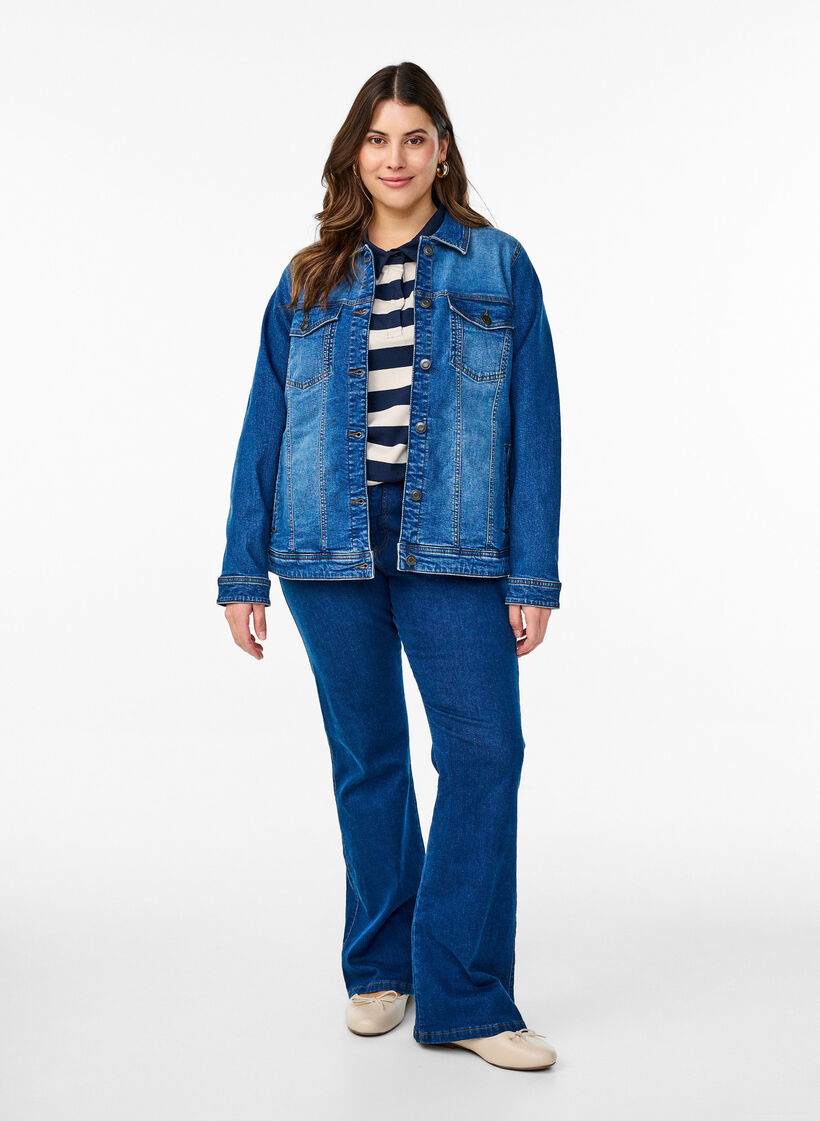 Jeansjacka i klassisk modell, Blå, Model image number 1