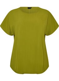 Blus med korta &auml;rmar och rund halsringning, Gr&ouml;n