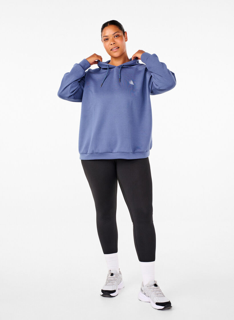 Sportig huvtröja, Vintage Indigo, Model image number 2