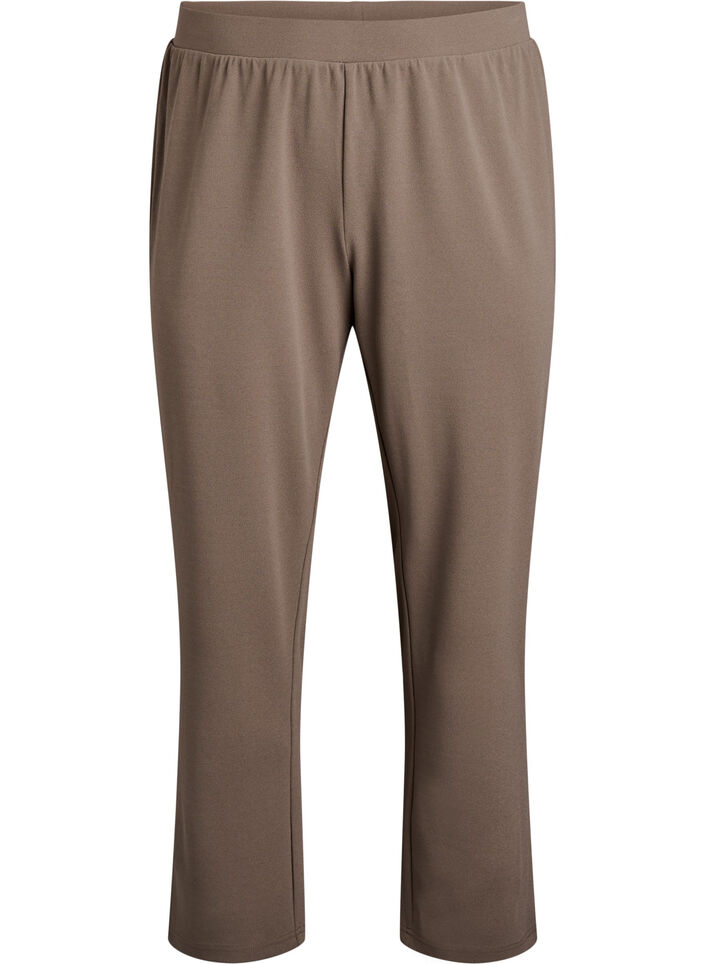 Byxor med rak passform, Beige, Packshot image number 0
