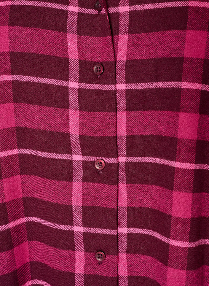 Rutig pyjamasskjorta i bomull med l&aring;nga &auml;rmar, R&ouml;d, Packshot image number 2