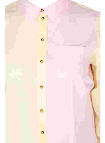 Lång bomullsskjorta med colour-block, Popcorn/Pink, Packshot image number 2