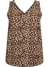 M&ouml;nstrad topp med v-ringning, Brun