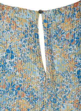 Plisserad klänning med blommönster, Light Blue Multi AOP, Packshot image number 3