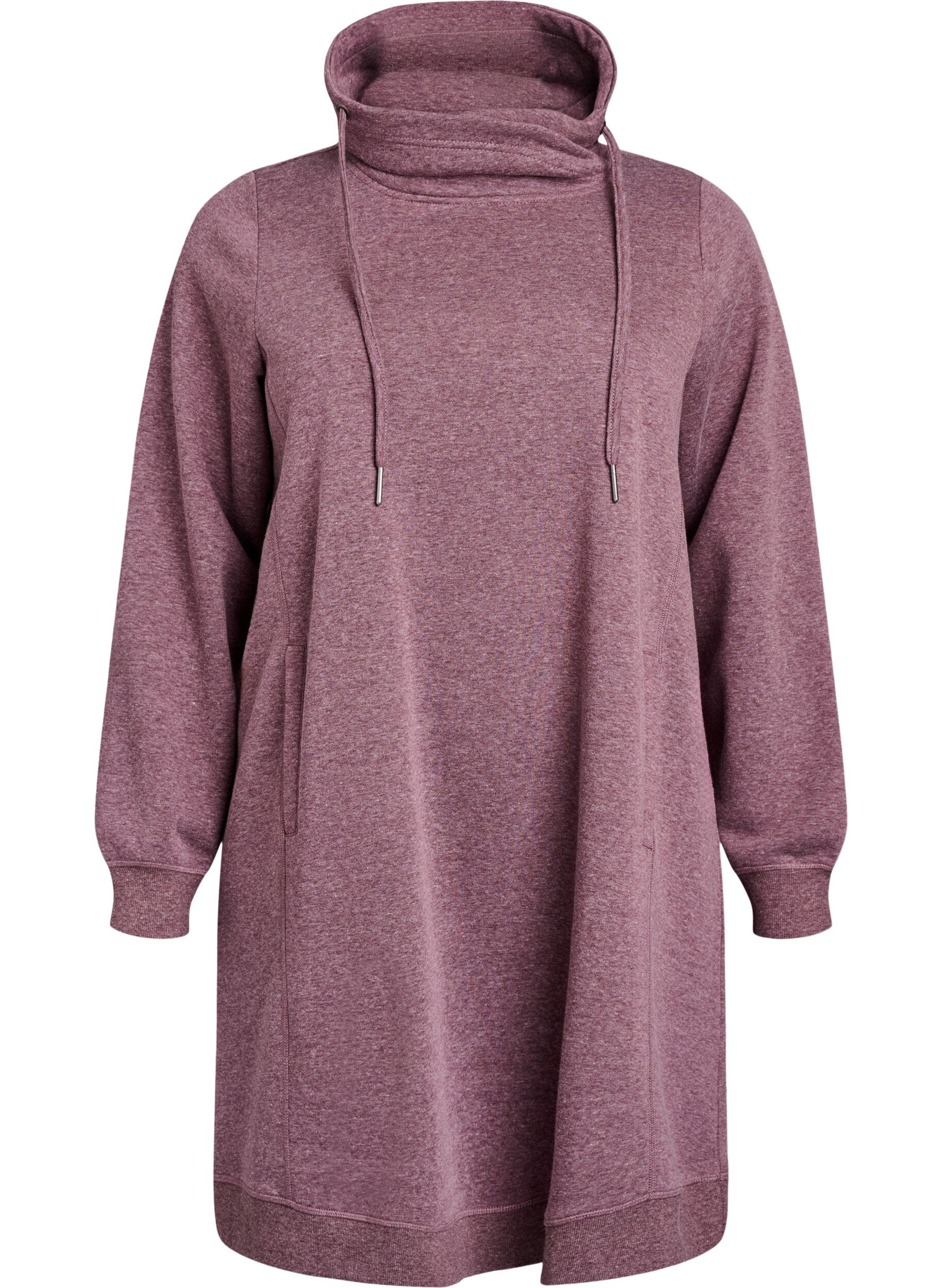 ZizziKort sweatshirtkl&auml;nning med h&ouml;g krage och fickor, R&ouml;d, Packshot image number 0