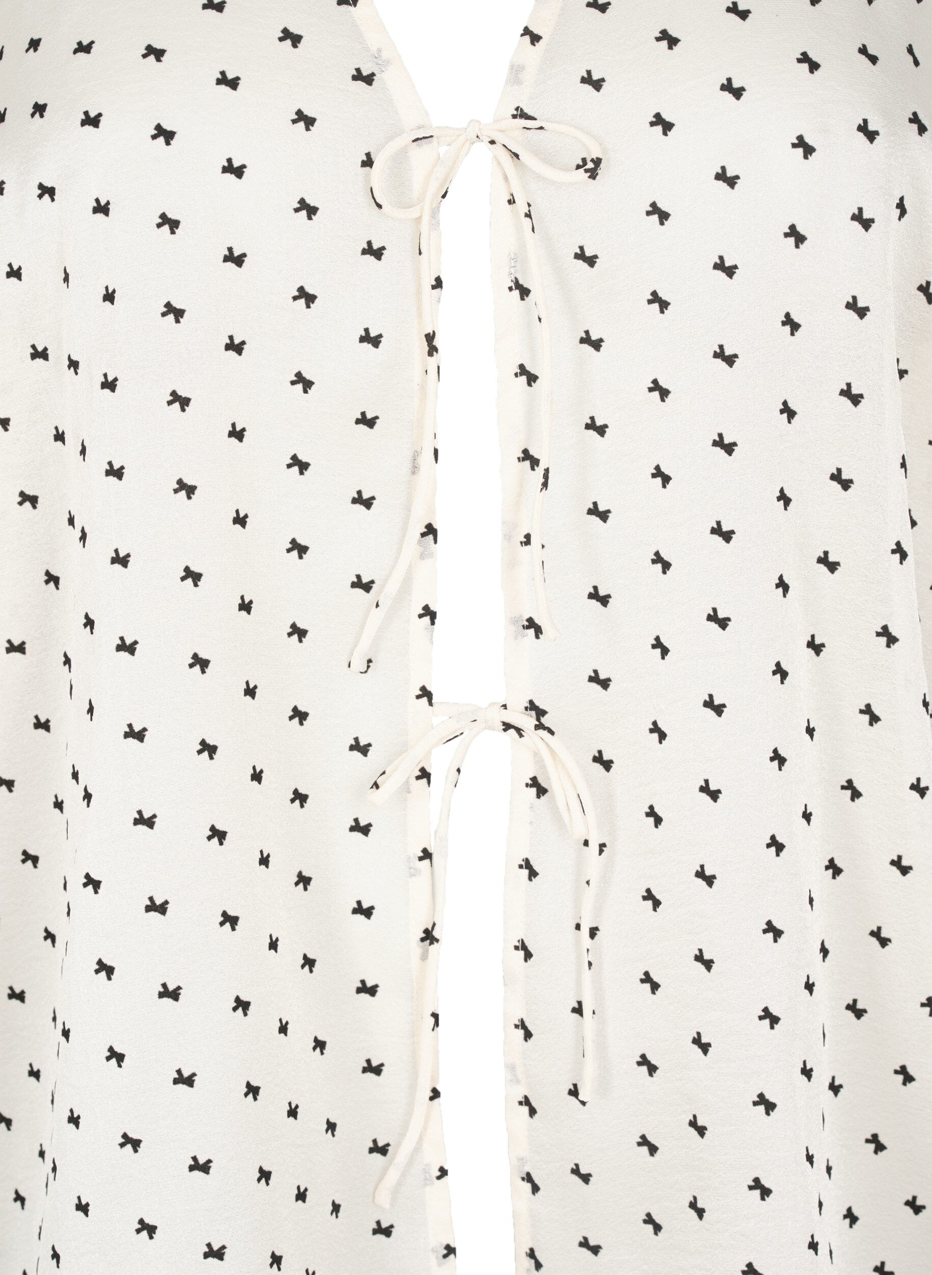 Zizzi Blus med knytdetaljer och rosetter, Ecru w Bow, Packshot image number 2
