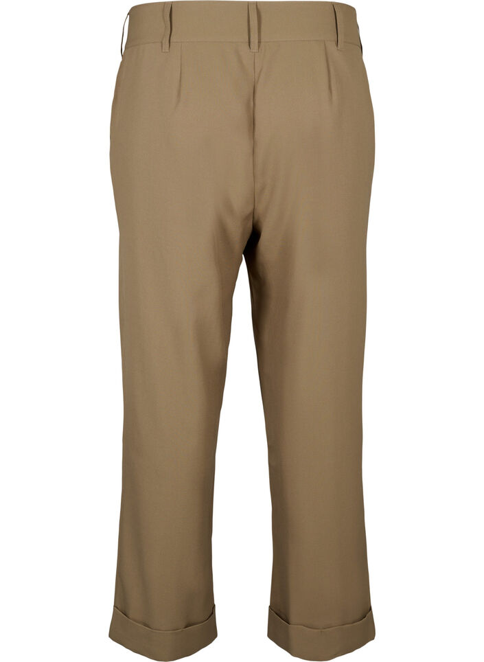 Byxor med hög midja och uppvikning, Petrified Oak, Packshot image number 1