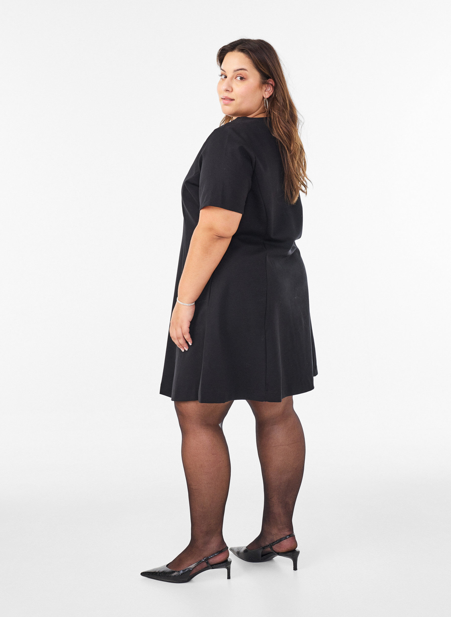 ZizziKort a-linjeformad jerseykl&auml;nning, 0199, Model image number 2