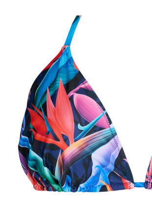Triangel-bikinibehå med tryck, Bright Leaf, Packshot image number 2