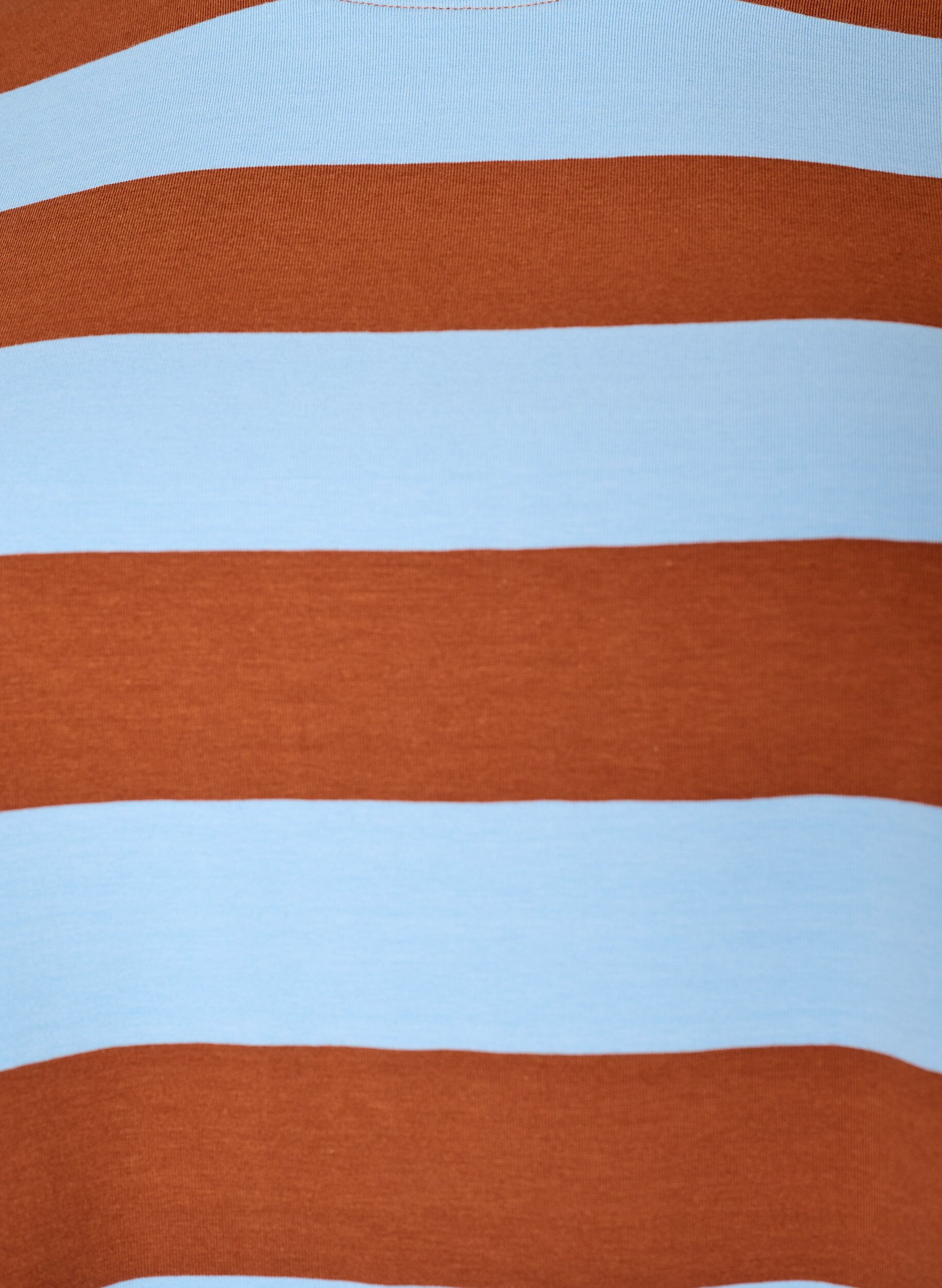 ZizziOversize t-shirt med r&auml;nder och halvl&aring;nga &auml;rmar, Bl&aring;, Packshot image number 2
