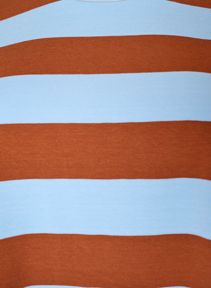 Oversize t-shirt med r&auml;nder och halvl&aring;nga &auml;rmar, Bl&aring;, Packshot image number 2