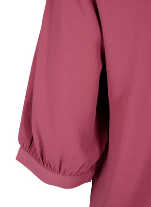 Skjortblus med 3/4 ärmar och volangkrage, Dry Rose, Packshot image number 3
