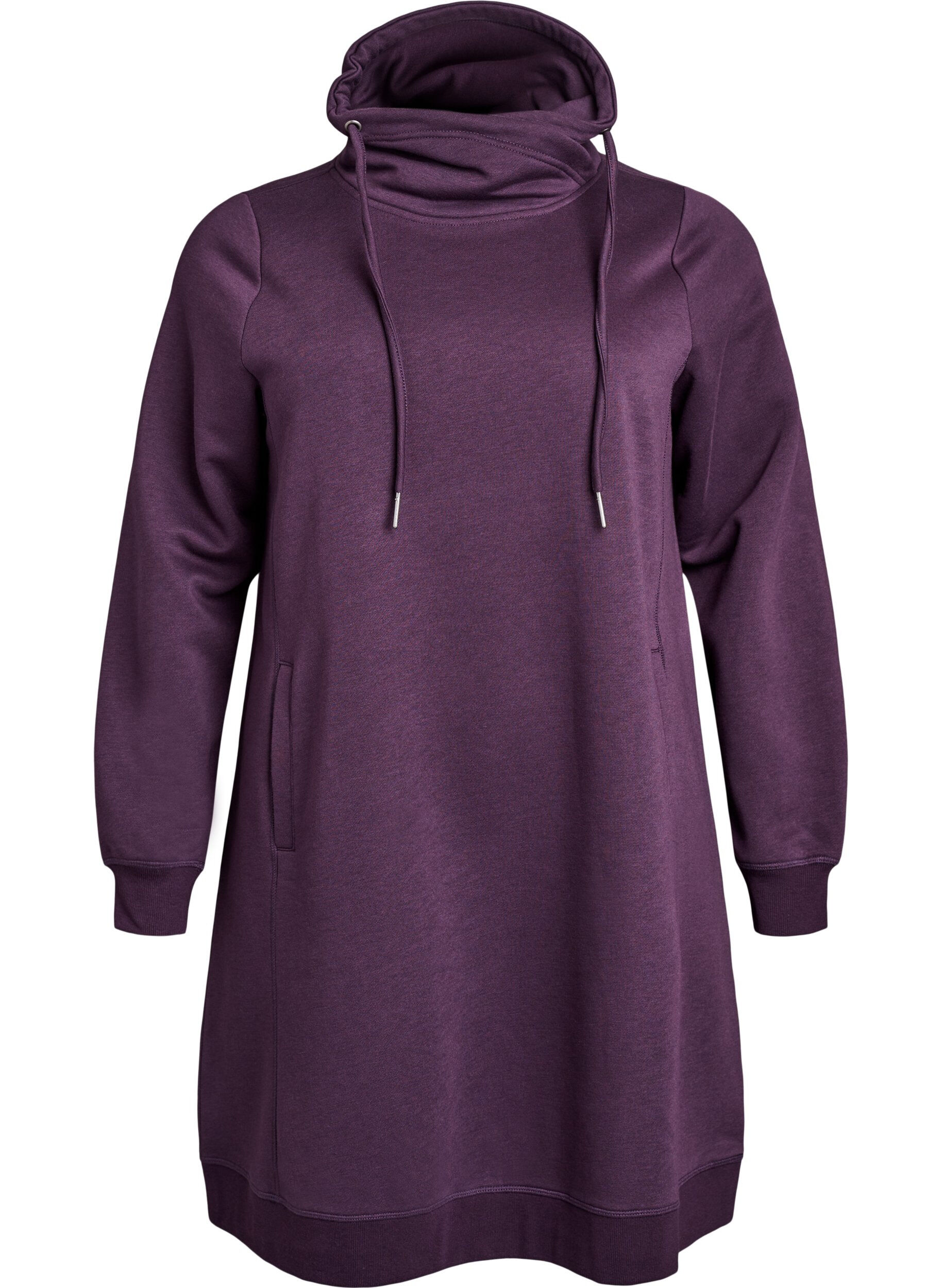 FLASH - Kort sweatshirtkl&auml;nning med h&ouml;g krage och fickor