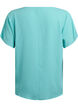 Blus med korta &auml;rmar och rund halsringning, Bl&aring;, Packshot image number 1