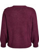 Stickad blus med knappdetalj, M&ouml;rk Bordeaux, Packshot image number 1