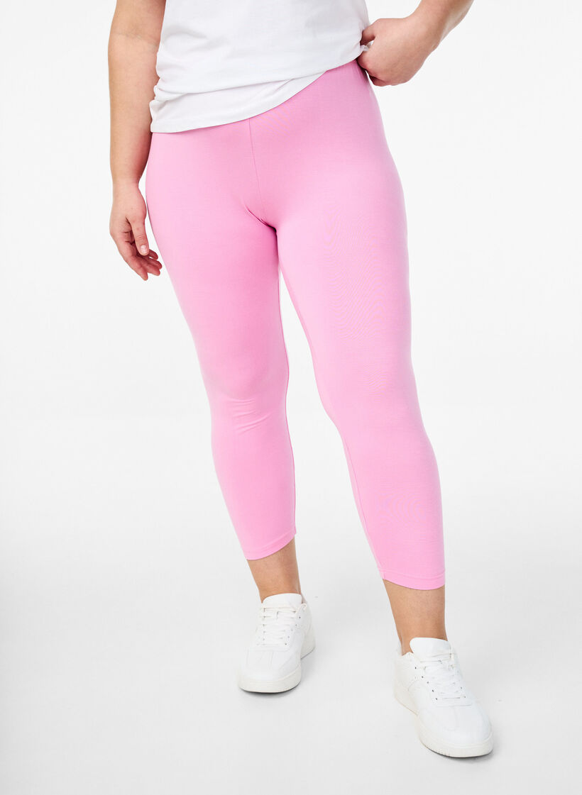 Basleggings i viskos med 3/4-delslängd, Rosa, Model image number 0