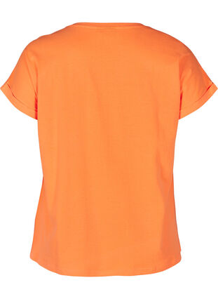Neonfärgad t-shirt i bomull, Neon Coral, Packshot image number 1