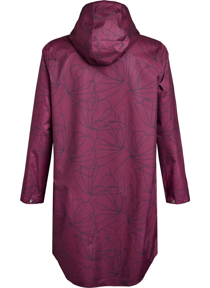 Mönstrad regnkappa, Mörk Bordeaux, Packshot image number 1