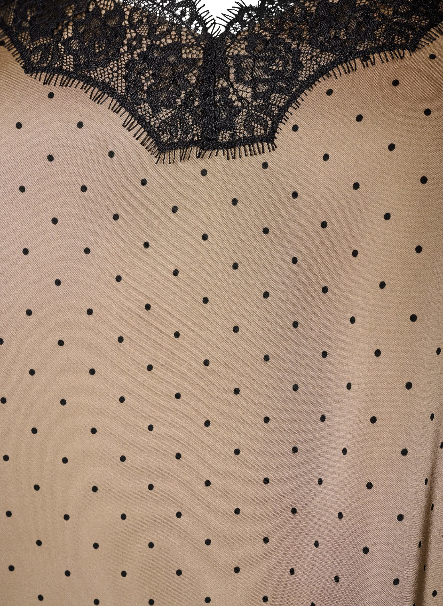 ZizziLinne med spets och asymmetrisk nederkant, Beige, Packshot image number 2