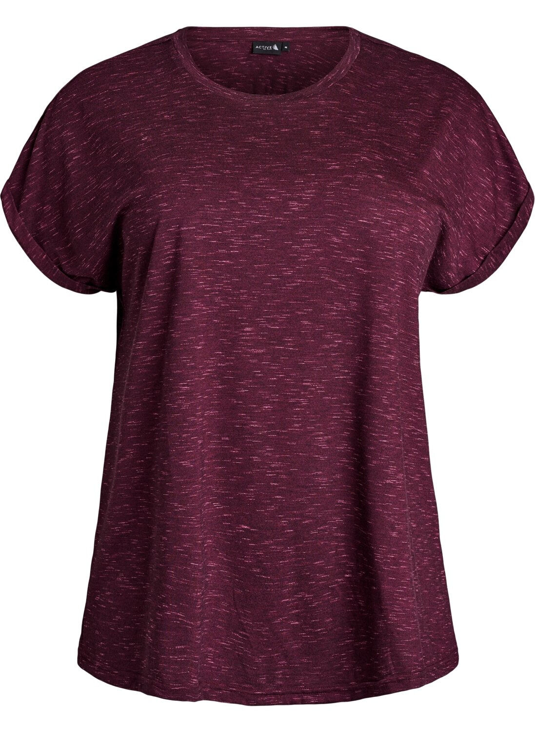 ZizziL&ouml;s tr&auml;ningst-shirt med korta &auml;rmar, M&ouml;rk Bordeaux, Packshot image number 0
