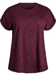 L&ouml;s tr&auml;ningst-shirt med korta &auml;rmar, M&ouml;rk Bordeaux
