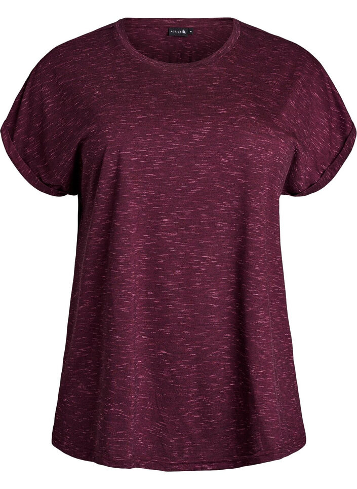 L&ouml;s tr&auml;ningst-shirt med korta &auml;rmar, M&ouml;rk Bordeaux, Packshot image number 0