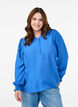 Viskosblus med smock och rynkade detaljer, Bl&aring;, Model image number 0