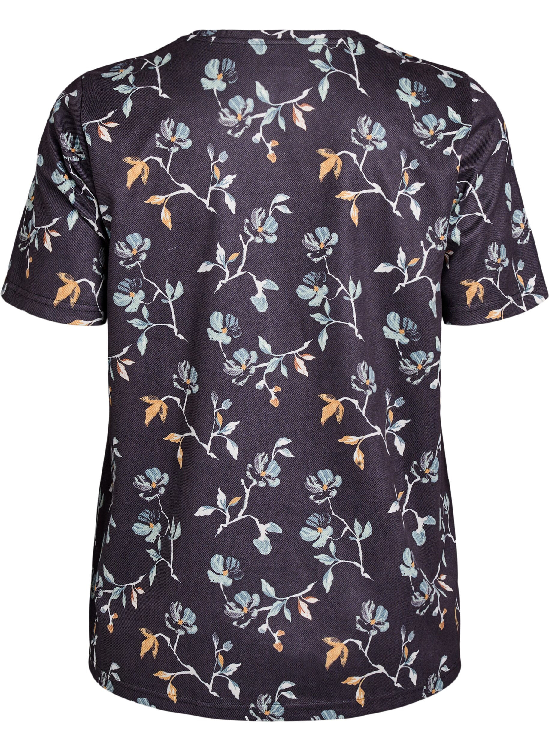 Zizzi FLASH - T-shirt med blommigt tryck, Svart, Packshot image number 1