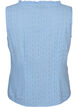 &Auml;rml&ouml;s blus med broderie anglaise och volanger, Bl&aring;, Packshot image number 1