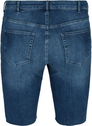 Amy jeansshorts med hög midja, Blue denim, Packshot image number 1