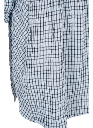 Skjorttunika med 3/4-ärmar, Light Blue Check , Packshot image number 3