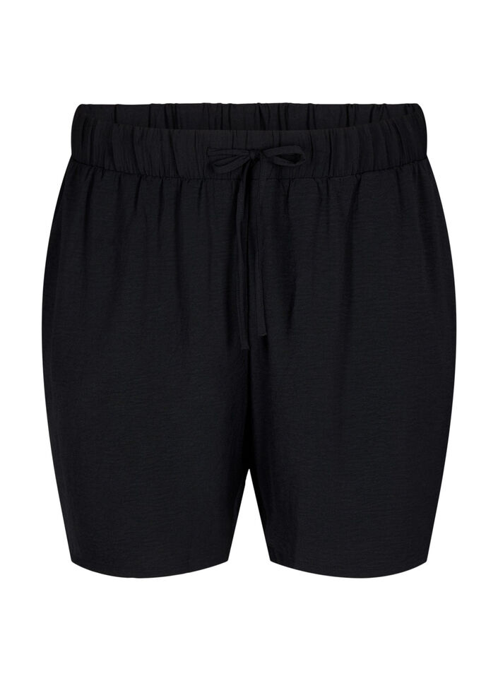 Shorts med fickor och res&aring;r i midjan, Svart, Packshot image number 0