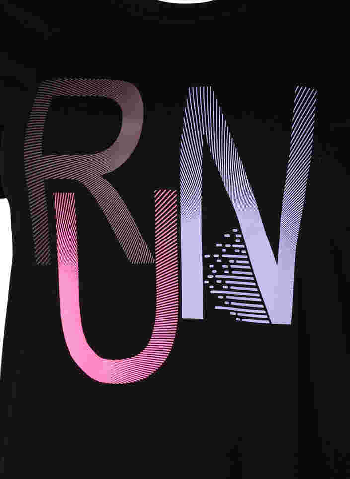  T-shirt till träning med print, Black Run, Packshot image number 2