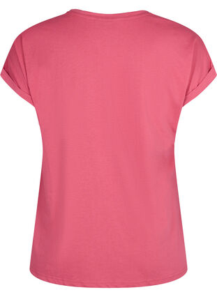 Kortärmad t-shirt i bomullsmix, Rasperry Pink, Packshot image number 1