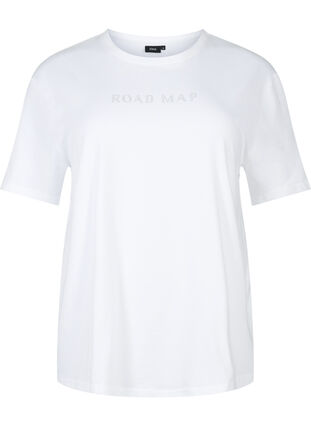 T-shirt i ekologisk bomull med similistenar, White, Packshot image number 0
