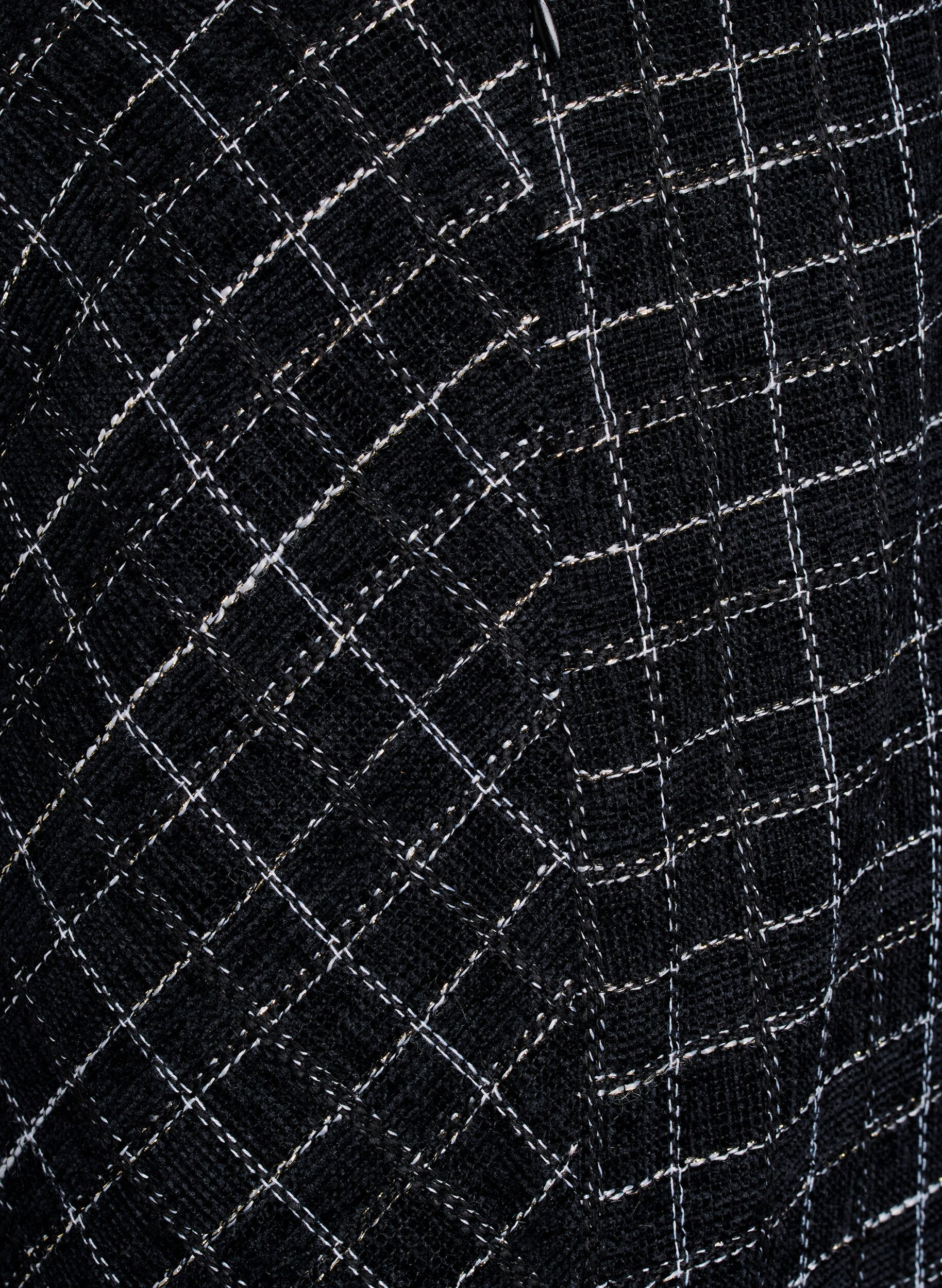 Zizzi Rutig kjol, Svart, Packshot image number 3