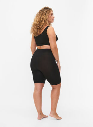 2-pack sömlösa basic shorts, Black, Model image number 1