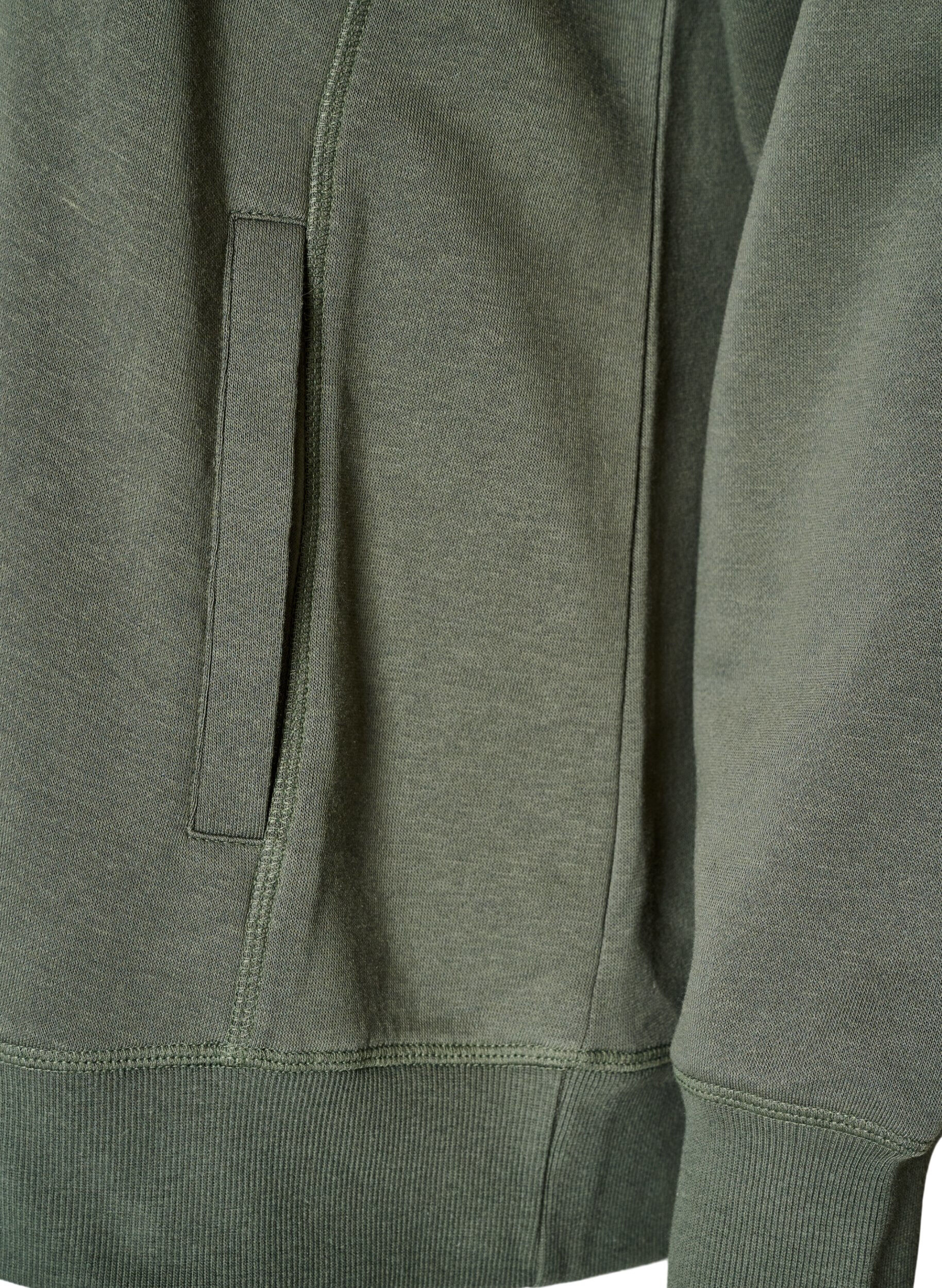ZizziSweatshirt med h&ouml;g krage och fickor, Gr&ouml;n, Packshot image number 3