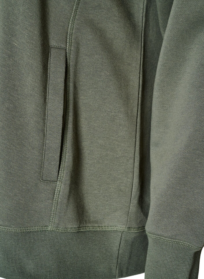 Sweatshirt med h&ouml;g krage och fickor, Gr&ouml;n, Packshot image number 3