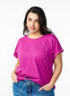 Kort&auml;rmad t-shirt i bomullsblandning, Lila, Model image number 0