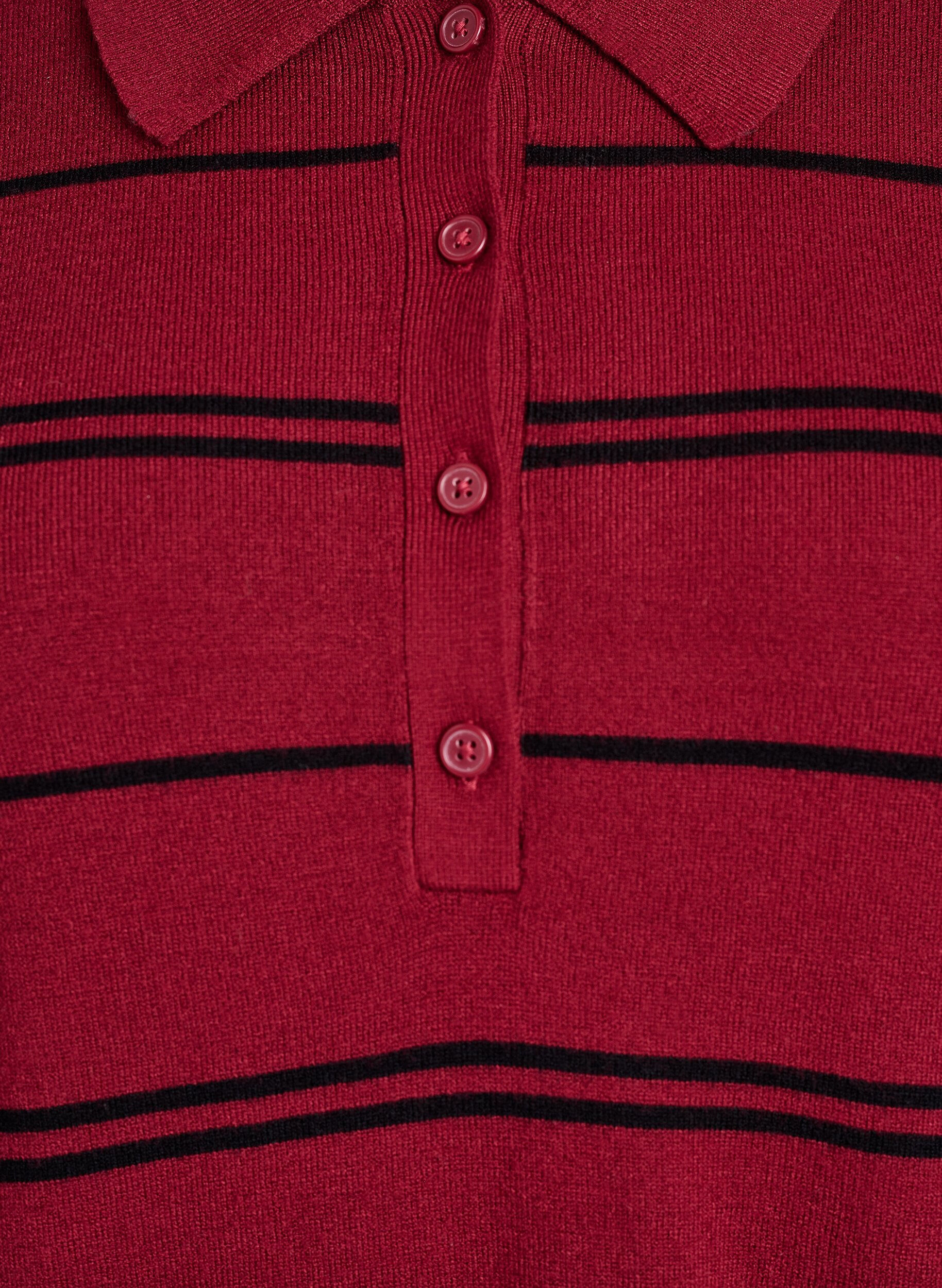 Zizzi Stickad blus med krage, R&ouml;d, Packshot image number 2