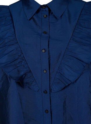 Enfärgad skjorta med volanger, Titan, Packshot image number 2