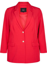 Kostymjacka med fickor och guldfärgade knappar, Tango Red