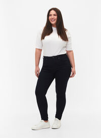 Super slim Amy jeans med hög midja, Unwashed, Model