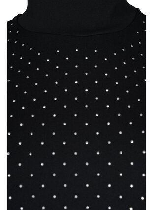 Kortärmad klänning med pärlor, Black, Packshot image number 2